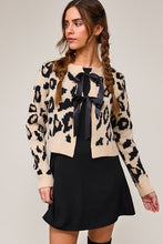 Load image into Gallery viewer, Leopard Bow Tie Front Cardigan
