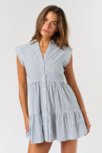 Load image into Gallery viewer, Blue And White Striped Dress