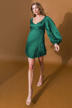 Load image into Gallery viewer, Happy Holidays Green Pleated Dress