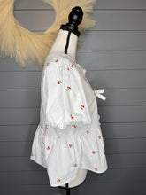 Load image into Gallery viewer, Cherry All The Way Bow Tie Top
