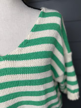 Load image into Gallery viewer, Striped Green Short Sleeved Sweater