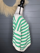 Load image into Gallery viewer, Striped Green Short Sleeved Sweater