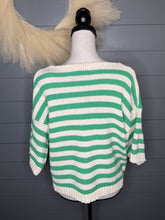 Load image into Gallery viewer, Striped Green Short Sleeved Sweater