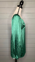 Load image into Gallery viewer, Happy Holidays Green Pleated Dress
