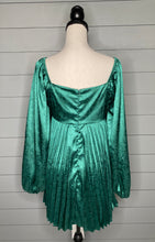 Load image into Gallery viewer, Happy Holidays Green Pleated Dress