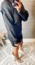 Load image into Gallery viewer, Cozy And Warm Black Sweater Dress
