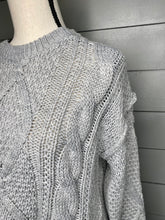 Load image into Gallery viewer, Cable Knit Grey Sweater