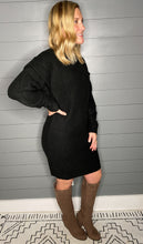 Load image into Gallery viewer, Cozy And Warm Black Sweater Dress