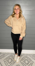 Load image into Gallery viewer, Workout Vibes Tan Quarter Zip Pullover