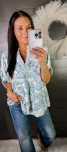 Load image into Gallery viewer, Savannah Blue Paisley Top