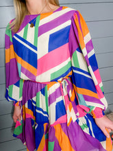 Load image into Gallery viewer, Sunset Dreams Geometric Dress