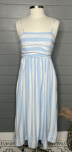 Load image into Gallery viewer, Southern Simplicity Blue And White Striped Midi Dress