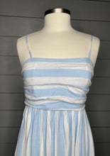Load image into Gallery viewer, Southern Simplicity Blue And White Striped Midi Dress