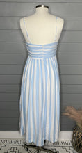 Load image into Gallery viewer, Southern Simplicity Blue And White Striped Midi Dress