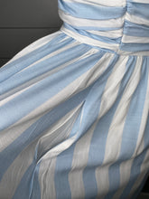 Load image into Gallery viewer, Southern Simplicity Blue And White Striped Midi Dress