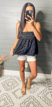 Load image into Gallery viewer, Brunch Please Black Tie Shoulder Top