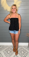 Load image into Gallery viewer, Brunch Please Black Tie Shoulder Top