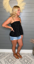 Load image into Gallery viewer, Brunch Please Black Tie Shoulder Top