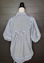 Load image into Gallery viewer, Charleston Striped Balloon Sleeve Top