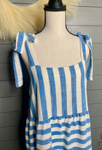 Load image into Gallery viewer, Take Me Away Blue Striped Dress