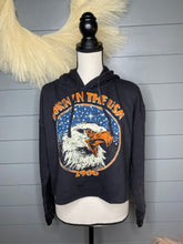 Load image into Gallery viewer, Born In The USA Cropped Hoodie Sweatshirt