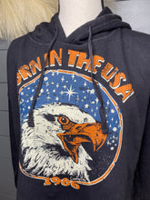 Load image into Gallery viewer, Born In The USA Cropped Hoodie Sweatshirt