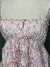 Load image into Gallery viewer, Fun And Flirty Clip Dot Smocked Floral Top With Tie Bow Front Detail