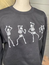 Load image into Gallery viewer, Dancing Skeletons Halloween Sweatshirt