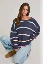 Load image into Gallery viewer, Navy All Day Striped Sweater