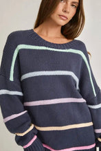 Load image into Gallery viewer, Navy All Day Striped Sweater