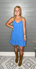 Load image into Gallery viewer, Fun And Flirty Blue Dot Dress