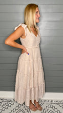 Load image into Gallery viewer, Neutral Territory Tie Shoulder Midi/Maxi Dress