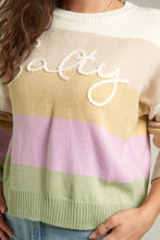 Load image into Gallery viewer, Salty Striped Embroidered Sweater