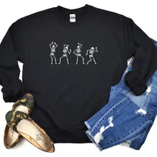 Load image into Gallery viewer, Dancing Skeletons Halloween Sweatshirt