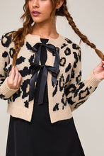 Load image into Gallery viewer, Leopard Bow Tie Front Cardigan