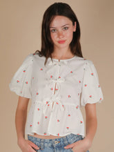 Load image into Gallery viewer, Cherry All The Way Bow Tie Top