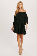 Load image into Gallery viewer, Hustle Black Ruffle Dress