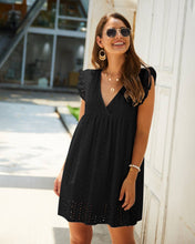 Load image into Gallery viewer, Eyelet To Be Subtle Black Dress