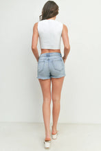 Load image into Gallery viewer, Mid Rise Frayed Denim Shorts
