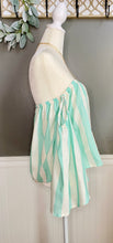 Load image into Gallery viewer, Rolling Into Summer Off The Shoulder Striped Linen Top