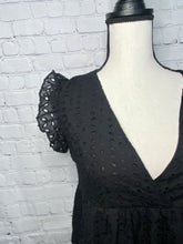Load image into Gallery viewer, Eyelet To Be Subtle Black Dress