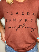 Load image into Gallery viewer, Plaid & Pumpkin Everything T-Shirt