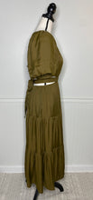 Load image into Gallery viewer, Olive Vibes Cutout Midi Dress