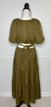 Load image into Gallery viewer, Olive Vibes Cutout Midi Dress