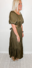 Load image into Gallery viewer, Olive Vibes Cutout Midi Dress