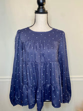 Load image into Gallery viewer, Denim Feels Dot Tiered Top