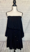 Load image into Gallery viewer, Hustle Black Ruffle Dress