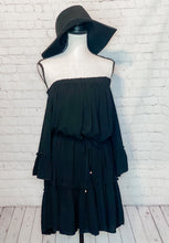 Load image into Gallery viewer, Hustle Black Ruffle Dress