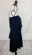 Load image into Gallery viewer, Hustle Black Ruffle Dress