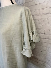 Load image into Gallery viewer, Sage Is All The Rage Ruffle Sleeve Top